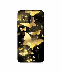 Amazon Brand - Solimo Designer Golden Butterfly Pattern 3D Printed Hard Back Case Mobile Cover for Nokia 2.2