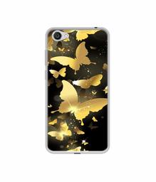 Amazon Brand - Solimo Designer Golden Butterfly Pattern UV Printed Soft Back Case Mobile Cover for Vivo Y55