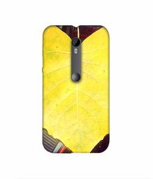 Amazon Brand - Solimo Designer Yellow Leaf 3D Printed Hard Back Case Mobile Cover for Motorola Moto G 3rd Generation