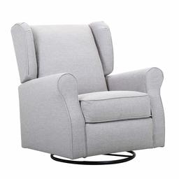 Amazon Brand – Ravenna Home Wingback Swivel Glider Recliner Chair, 33.5