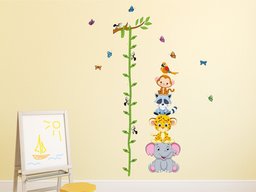 Amazon Brand - Solimo Wall Sticker for Kids' Room (Tree Vine & Animal Height Chart, Ideal Size on Wall, 75 cm X 100 cm)