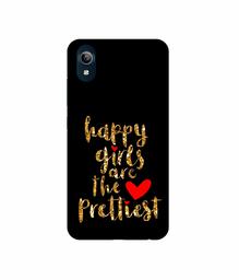 Amazon Brand - Solimo Designer Happy Girls are The Prettiest 3D Printed Hard Back Case Mobile Cover for Vivo Y91i