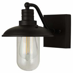 Amazon Brand – Stone & Beam Industrial Wall Sconce Light with Clear Glass Shade, 9.5