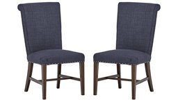 Amazon Brand – Stone & Beam Jenny High-Back Dining Room Kitchen Chairs, 39 Inch Height, Set of 2, Slate Grey