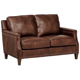 Amazon Brand – Stone & Beam Marin Leather Studded Loveseat, 60