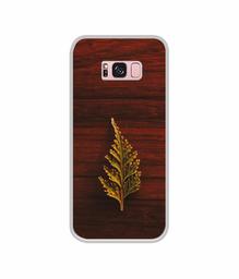 Amazon Brand - Solimo Designer Leaf on Wood UV Printed Soft Back Case Mobile Cover for Samsung Galaxy S8 Plus