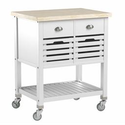 Amazon Brand – Ravenna Home 2-Drawer Kitchen Cart, 36.5