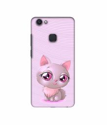 Amazon Brand - Solimo Designer Cute Pink Cat 3D Printed Hard Back Case Mobile Cover for Vivo V7 Plus