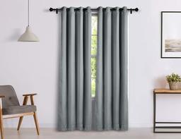 Amazon Brand - Solimo Room Darkening Blackout Door Curtain, 7 Feet, Set of 2 (Grey)