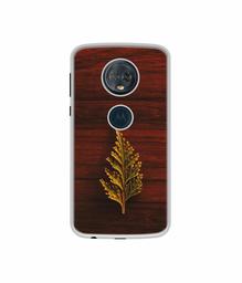 Amazon Brand - Solimo Designer Leaf on Wood UV Printed Soft Back Case Mobile Cover for Motorola Moto G6 Plus