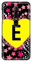 Amazon Brand - Solimo Designer Heart Pattern Alphabet-E 3D Printed Hard Back Case Mobile Cover for Nokia 6 (2018)