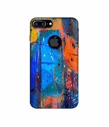 Amazon Brand - Solimo Designer Blue and Orange Brush 3D Printed Hard Back Case Mobile Cover for Apple iPhone 7 Plus (Logo Cut)