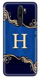 Amazon Brand - Solimo Designer Blue Pattern Alphabet-H 3D Printed Hard Back Case Mobile Cover for Oppo A9 (2020)