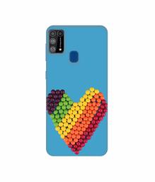 Amazon Brand - Solimo Designer Ball Heart 3D Printed Hard Back Case Mobile Cover for Samsung Galaxy M31