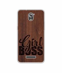 Amazon Brand - Solimo Designer Girl Boss On Wood UV Printed Soft Back Case Mobile Cover for Coolpad Mega 3