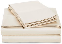 AmazonBasics 400 Thread Count Sheet Set, Queen, Beige