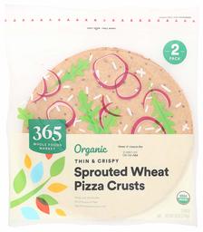 365 Everyday Value, Pizza Crusts Sprouted Wheat Organic 12 Inch 2 Count, 10 Ounce