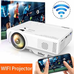 [WiFi Beamer] DIDIDIAR WLAN Projector 3500 Lumens Mini WiFi Projector Support Airplay Miracast DLNA and 1080P HD Compatible with HDMI VGA USB AV Home Cinema Projector (Mini)