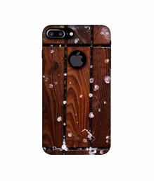 Amazon Brand - Solimo Designer Wood with Snow 3D Printed Hard Back Case Mobile Cover for Apple iPhone 7 Plus (Logo Cut)