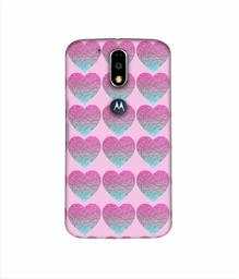 Amazon Brand - Solimo Designer Sparkle Heart Texture 3D Printed Hard Back Case Mobile Cover for Motorola Moto G4 Plus (with Logo Cut)