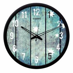 Amazon Brand - Solimo 12-inch Wall Clock - Desginer (Silent Movement, Black Frame), SC-1038