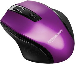 AmazonBasics Ergonomic Wireless PC Mouse - DPI adjustable - Purple