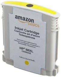 AmazonBasics - Cartuchos de tinta recargables equivalentes a Hewlett-Packard C9393AE (n.º 88), color amarillo