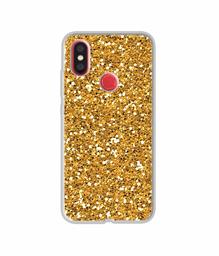 Amazon Brand - Solimo Designer Golden Sparkle UV Printed Soft Back Case Mobile Cover for Mi A2