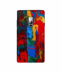 Amazon Brand - Solimo Designer Multiolor Brush Texture on Wall 3D Printed Hard Back Case Mobile Cover for OnePlus 2