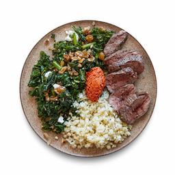 Amazon Meal Kits, Steak Romesco with Walnut & Goat Cheese Kale