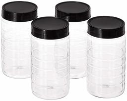 Amazon Brand - Solimo Spice Jar, 200 ml, Set of 4, Black