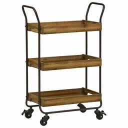 Amazon Brand – Stone & Beam Rustic Serving Bar Cart with Wheels, 22.83