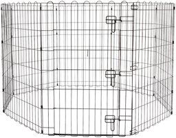 AmazonBasics Foldable Metal Pet Dog Exercise Fence Pen - 152,4 x 152,4 x 91,4 cm