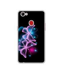 Amazon Brand - Solimo Designer Butterflies Neon Light UV Printed Soft Back Case Mobile Cover for Oppo F7