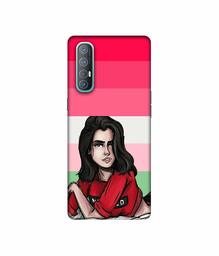 Amazon Brand - Solimo Designer Lady Vector with Line 3D Printed Hard Back Case Mobile Cover for Oppo Reno 3 Pro