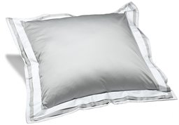 Pinzon Hotel Banded 100-Percent Egyptian Cotton Sateen Euro Sham, Silver Grey