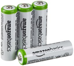 AmazonBasics voorgeladen Ni-MH-batterijen 4 AA-batterijen. 4 Stuk zwart