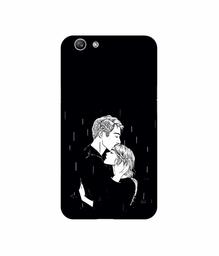 Amazon Brand - Solimo Designer Couples Standing in Rain UV Printed Soft Back Case Mobile Cover for Oppo F1S