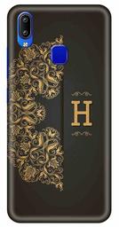 Amazon Brand - Solimo Designer Black Pattern Alphabet-H 3D Printed Hard Back Case Mobile Cover for Vivo Y93