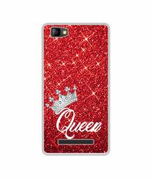 Amazon Brand - Solimo Designer Queen On Red Glitter UV Printed Soft Back Case Mobile Cover for Lyf Flame 8