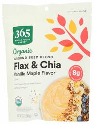 365 Everyday Value, Organic Chia & Flax Ground Seed Blend, Vanilla Maple Flavor, 12 oz