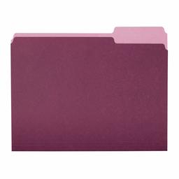 AmazonBasics Two-Tone Color File Folders, Letter Size, 1/3 Cut, Burgundy, 36-Pack