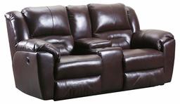 Ravenna Home Maplewood Leather Reclining Console Loveseat, 81