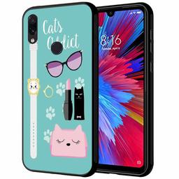 Amazon Brand - Solimo Designer Cat's Addict Printed Hard Back Case Mobile Cover for Redmi Note 7 & Redmi Note 7 Pro (D1234)