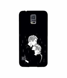 Amazon Brand - Solimo Designer Couples Standing in Rain 3D Printed Hard Back Case Mobile Cover for Samsung Galaxy S5 i9600