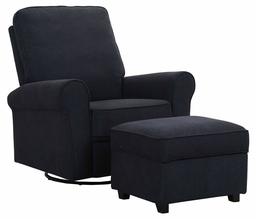 Amazon Brand – Ravenna Home Classic Swivel Recliner with Storage Ottoman, 35