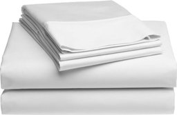 Pike Street 1220-Thread Count Egyptian Cotton Single-Ply Sateen King Sheet Set, White