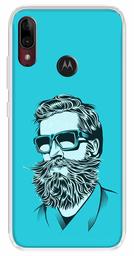 Amazon Brand - Solimo Designer Multicolor Beard Man Blue Printed Soft Back Case Mobile Cover for Motorola Moto E6s / Motorola Moto E6 Plus