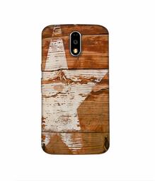 Amazon Brand - Solimo Designer Star Impression On Wood 3D Printed Hard Back Case Mobile Cover for Motorola Moto G4 Plus