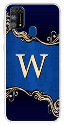 Amazon Brand - Solimo Designer Multicolor Blue Pattern Alphabet-W Printed Soft Back Case Mobile Cover for Samsung Galaxy M31